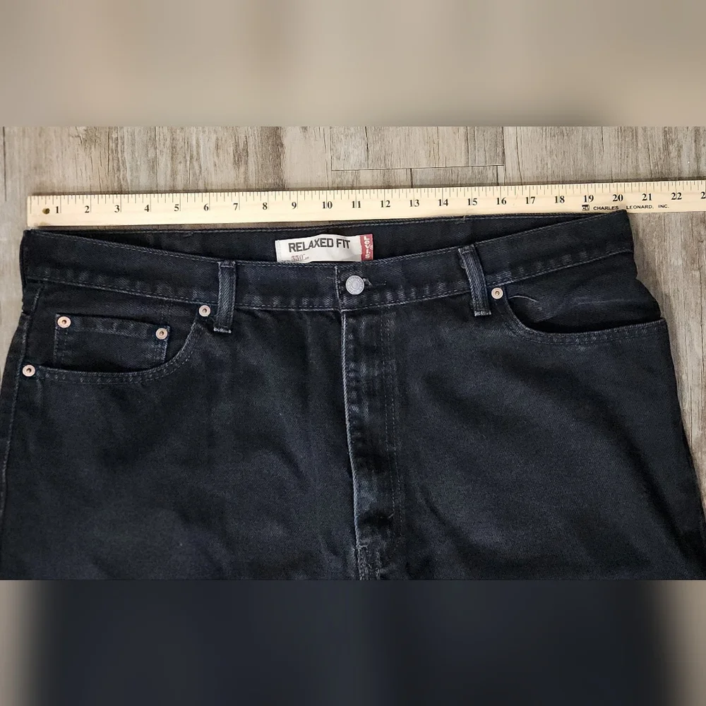 Men's‎ vintage Levi's 550 Relaxed Jeans Black Size 40x29 fit (42x30) Straight